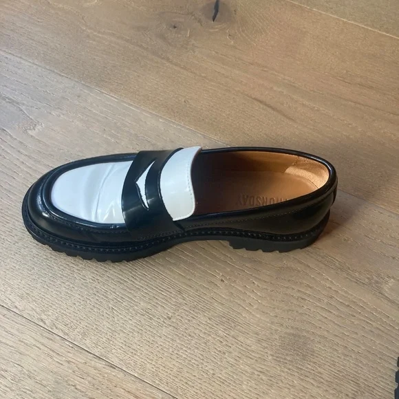 Thursday Boot Company Black and White Penny Loafers - Picture 5 of 11